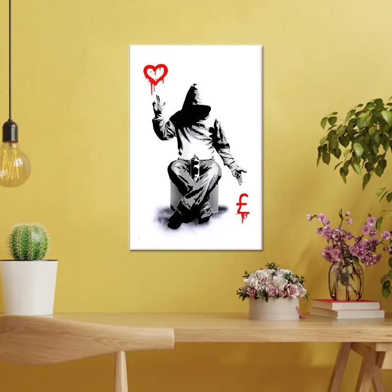 モダンなバンクシー Love Money キャンバス プリント - ストリート グラフィティ アート