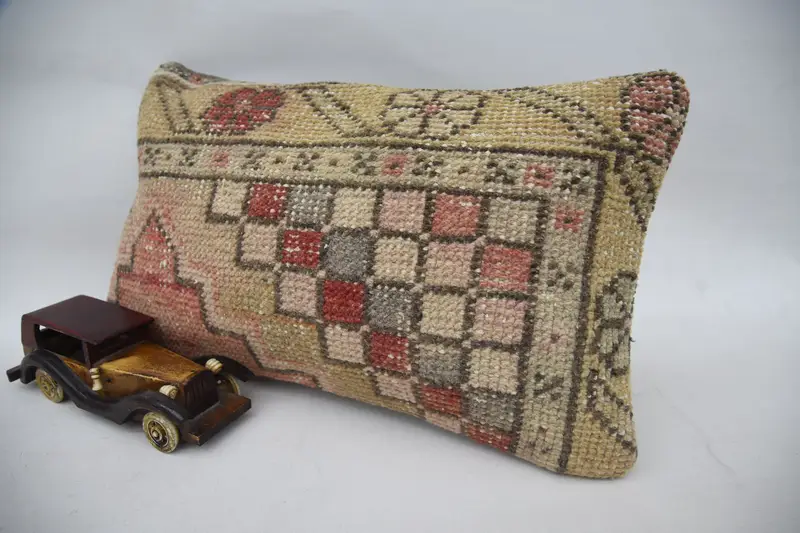 Bolster Throw Cushion, Interior Designer Pillow, Cotton Cushion, Cushion Case, 12x20 Beige Pillow Sham, Kilim Pillow Cover, Throw Kilim Pillow - 3