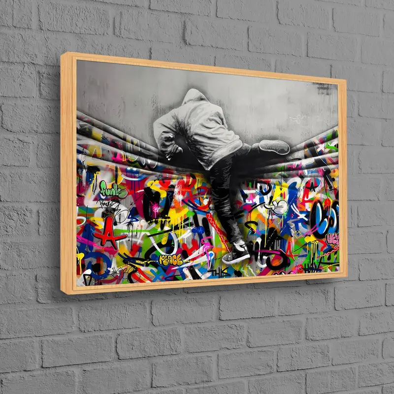 Lienzo artístico moderno de Banksy Graffiti: regalo colorido y pacífico