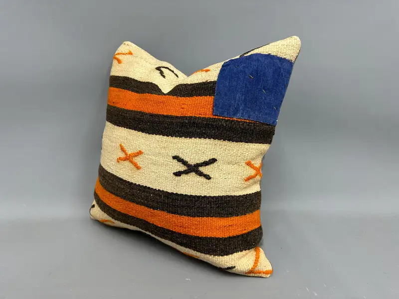 Interior Designer Pillow, Pillow Cover, Turkish Pillow, 18x18 Beige Cushion, Throw Kilim Pillow, Decorative Pillow - 3