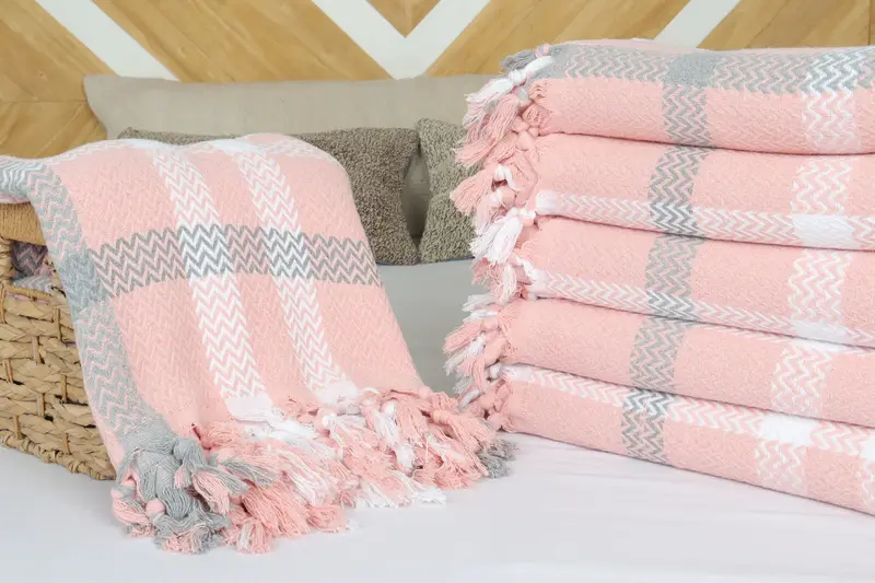 Bridesmaid Gifts Personalized, Monogram Blanket, 90x80 Cotton Striped Towel, Throw Blanket Couch, Extra Large Tablecloth, Personalized Blanket - 4