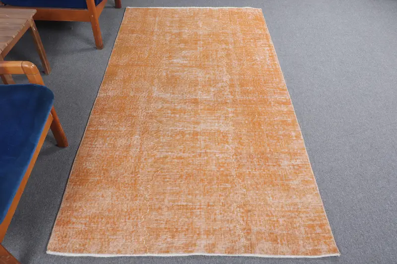 3,7x7 ft Teppich, türkischer Vintage Teppich, Oushak Orange Ombré Teppich - 1