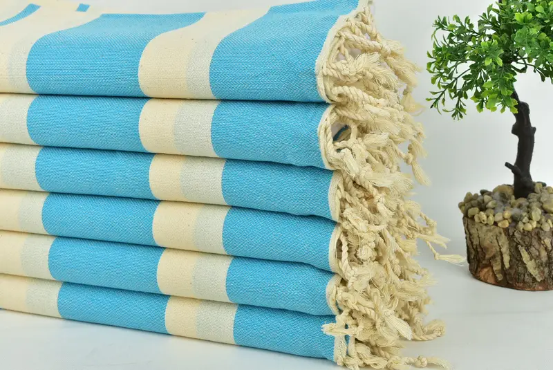 Custom Towel, Holiday Towel, Bridal Gifts, Wedding Gifts Towel, Handmade Gift, 70x40 Cotton Striped Towel, Sand-free peshtemal towel for the beach - 3