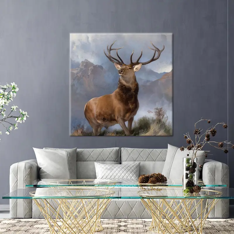 エレガントな鹿愛好家野生動物キャンバス: 沿岸野生動物アート