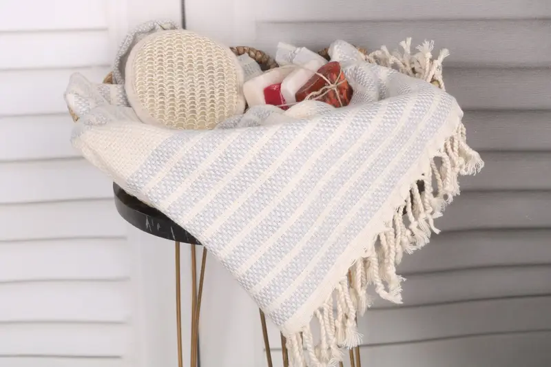 Handwoven Turkish Towel, Fouta towel, Handmade Turkish hammam towel, Summer Gift, 70x40 Cotton Striped Towel, Custom Gifts, Best Friend Gift - 2