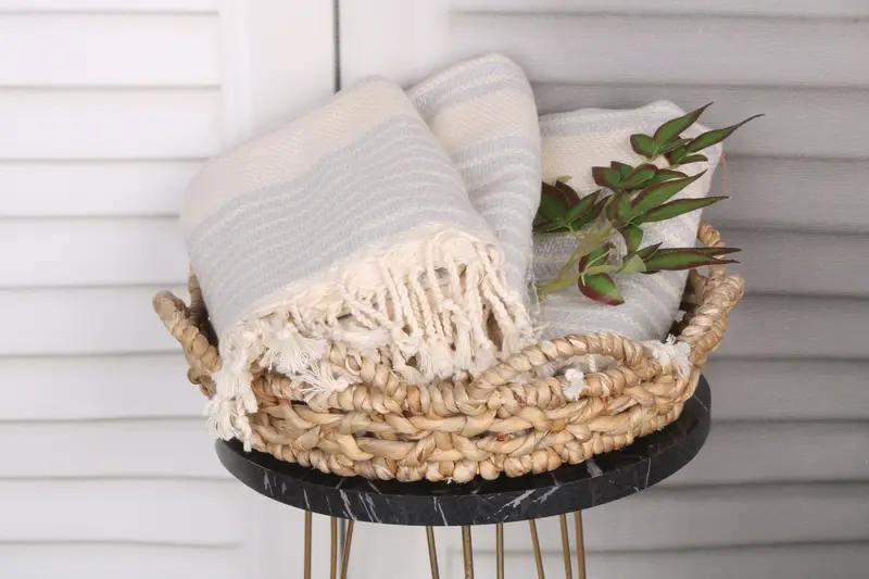 Handwoven Turkish Towel, Fouta towel, Handmade Turkish hammam towel, Summer Gift, 70x40 Cotton Striped Towel, Custom Gifts, Best Friend Gift - 5