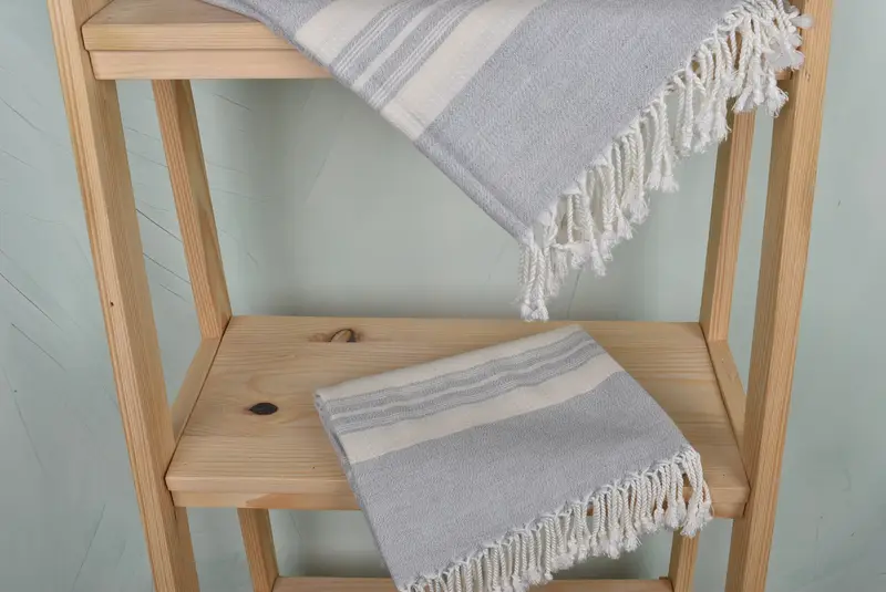 60x38 Cotton Striped Towel, Bridal Shower Gifts, Absorbent towel, Thin towel, Handmade Gift, Lightweight quick-dry peshtemal towel for travel - 5