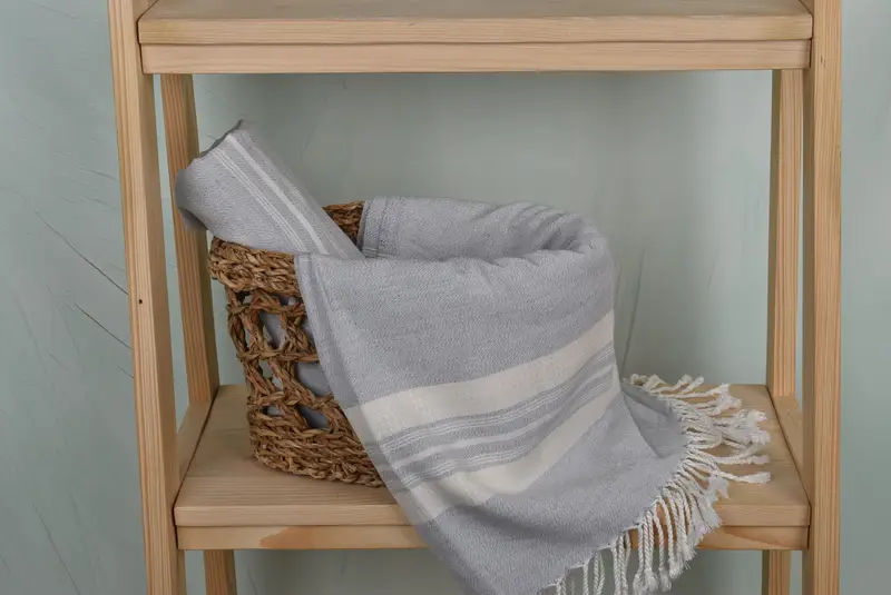 60x38 Cotton Striped Towel, Bridal Shower Gifts, Absorbent towel, Thin towel, Handmade Gift, Lightweight quick-dry peshtemal towel for travel - 4