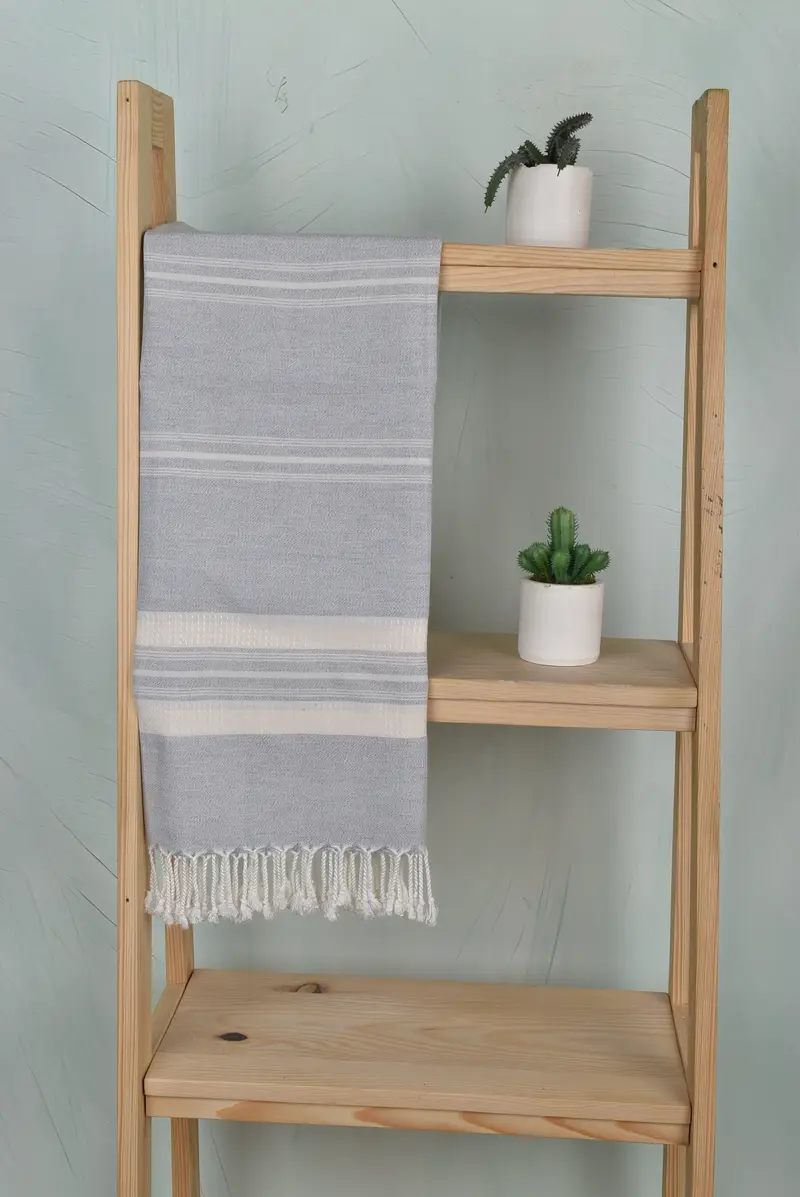 60x38 Cotton Striped Towel, Bridal Shower Gifts, Absorbent towel, Thin towel, Handmade Gift, Lightweight quick-dry peshtemal towel for travel - 8