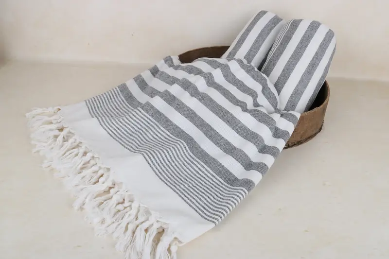 68x40 Cotton Striped Terry Towel, Wedding Day Gift For Bride, Gift For Her, Monogrammed Beach Towel, Gifts For Him, Bachelorette Beach Towel - 6