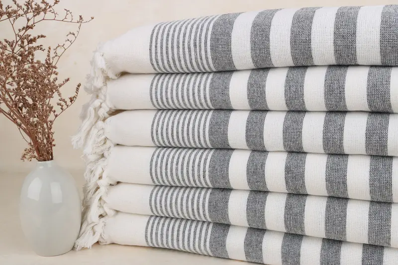 68x40 Cotton Striped Terry Towel, Wedding Day Gift For Bride, Gift For Her, Monogrammed Beach Towel, Gifts For Him, Bachelorette Beach Towel - 1