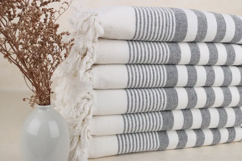 68x40 Cotton Striped Terry Towel, Wedding Day Gift For Bride, Gift For Her, Monogrammed Beach Towel, Gifts For Him, Bachelorette Beach Towel - 2