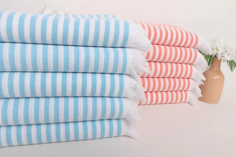 Handmade Turkish hammam towel, Bachelorette Gifts, Fouta towel, Monogram Turkish Towel, 70x40 Cotton Striped Towel, Best Wedding Gift, Grandma Gift - 2