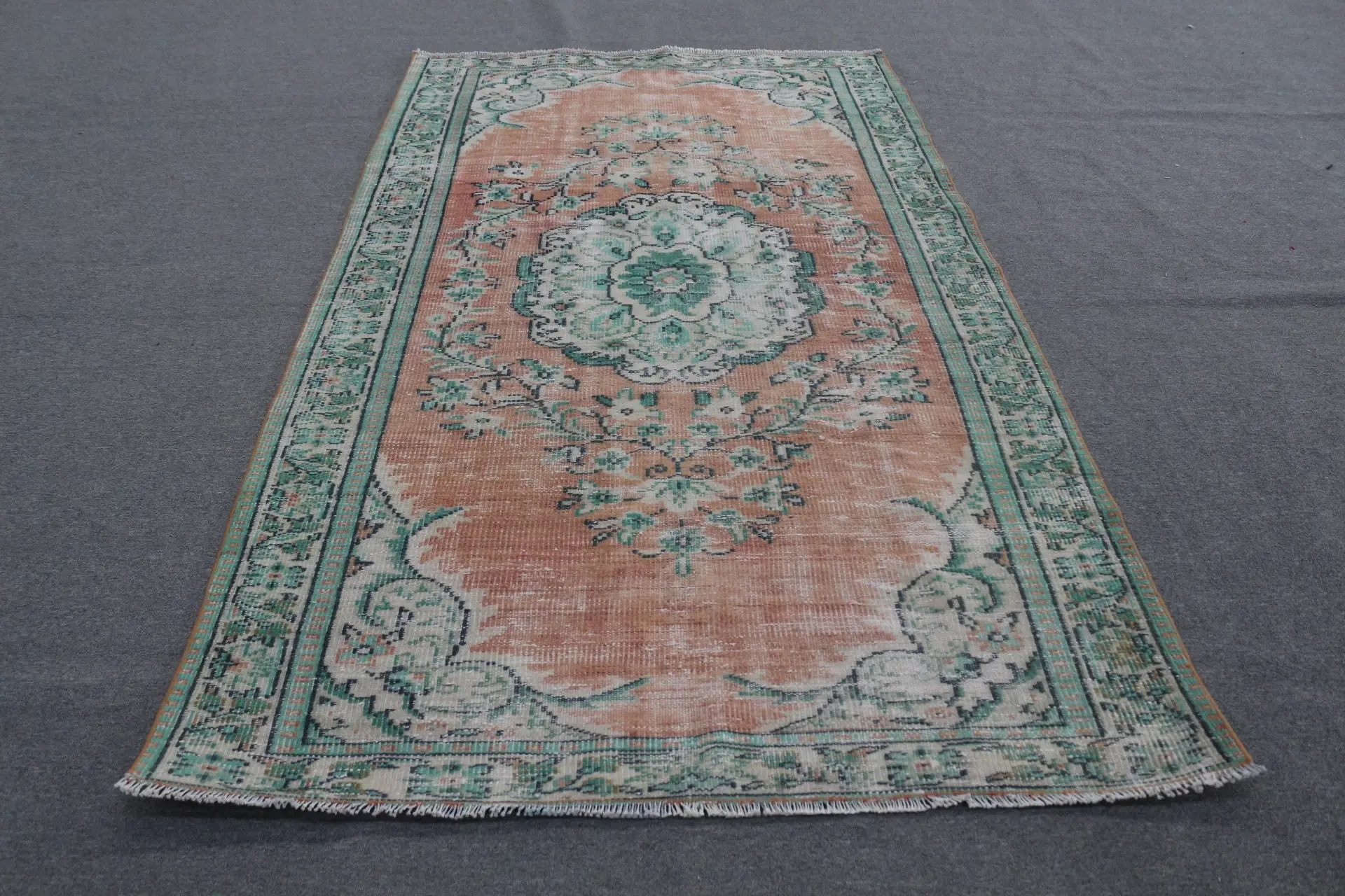 Vintage 4.9x8.3 ft Halı, Türk Büyük Halı, Kahverengi Oryantal Halı - 1