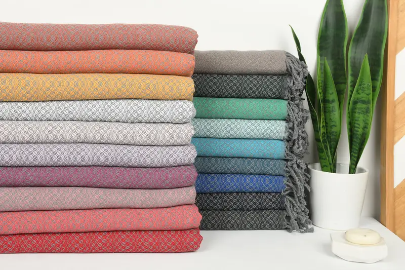 70x40 Cotton Geometric Towel, Miami Bachelorette Party Favors, Wedding Favors, Valentines Day Gift For Him, Hammam towel, Custom Wedding Gift - 2