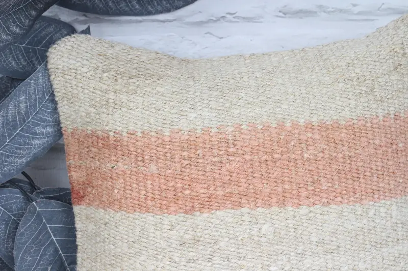 Boho Pillow, Ethnic Pillow Cover, Ethnical Kilim Rug Pillow, Vintage Kilim Throw Pillow, Bright Pillow Cover, Cushion, 12x12 Beige Pillow Case - 2