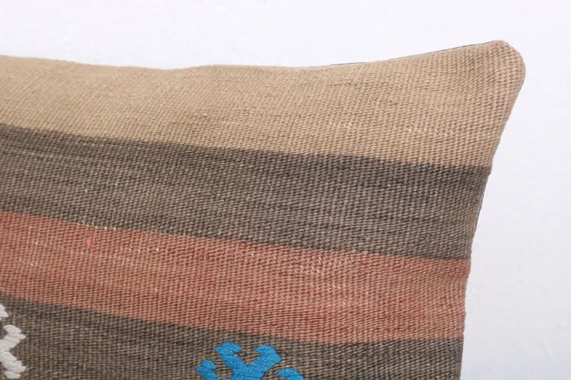 Pillow for Sofa, Turkish Rugs Pillow Sham, 12x20 Brown Pillow, Aesthetic Cushion Case, Cushion, Kilim Cushion Sham, Turkish Pillow - 5