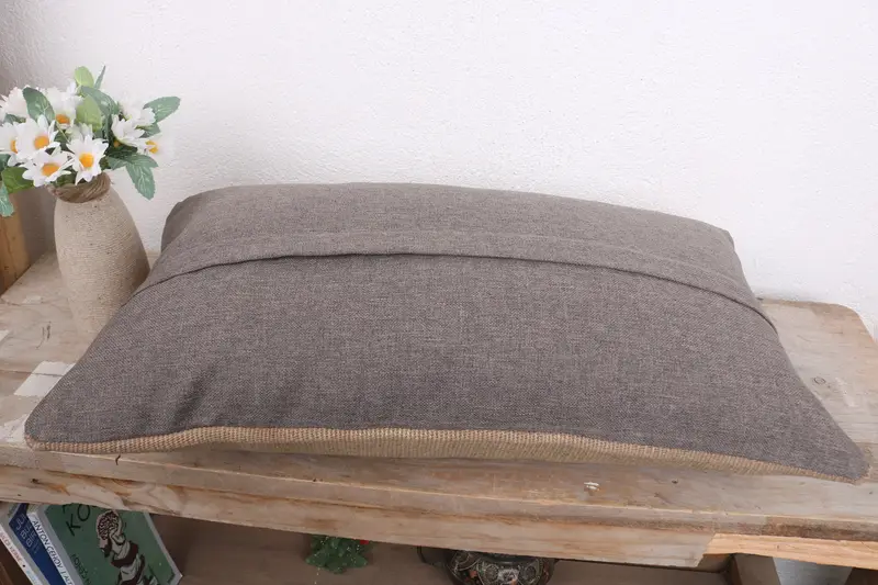 Pillow for Sofa, Turkish Rugs Pillow Sham, 12x20 Brown Pillow, Aesthetic Cushion Case, Cushion, Kilim Cushion Sham, Turkish Pillow - 7