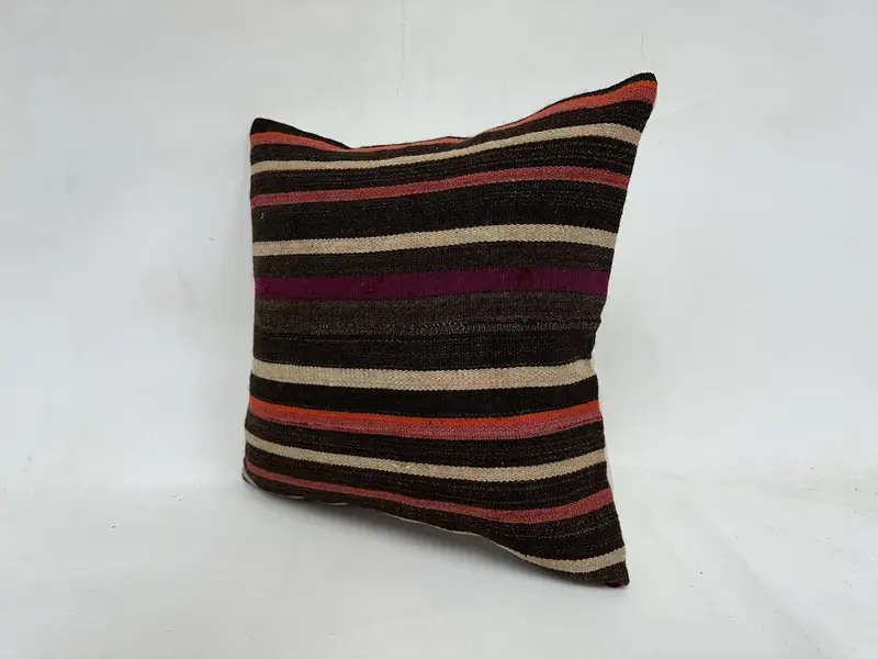 Kissen für Sofa, neutrale Kissenbedeckung, Boho -Kissen, 20x20 Braunes Kissengehäuse, Kissen, helles Kissengehäuse, ethnisches Kilimteppichkissen Kissen - 4