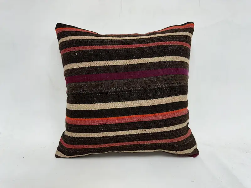 Kissen für Sofa, neutrale Kissenbedeckung, Boho -Kissen, 20x20 Braunes Kissengehäuse, Kissen, helles Kissengehäuse, ethnisches Kilimteppichkissen Kissen - 1