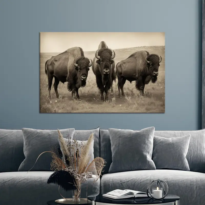 Elegant Farmhouse Canvas: Wild Animal Art for Man Cave