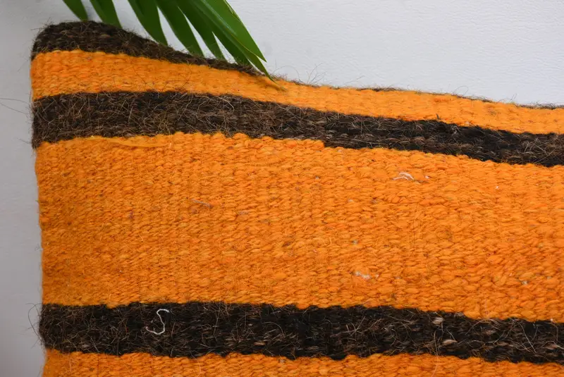 Boho Pillow, Traditional Cushion Cover, Throw Kilim Pillow, Gift Pillow, Cushion Cover, 8x16 Orange Pillow Sham, Ikat Cushion Case, Floor Pillow - 2