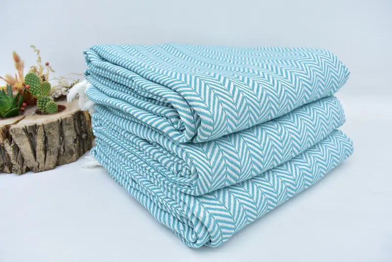 Boho Battaniyeleri, Masa Korkuşu, Plaj Teması Bekarlığa Destek Partisi, Özelleştirilmiş Atma Battaniyeleri, 92x76 Pamuklu Chevron Havlu, Battaniye Kanepe Atma - 3