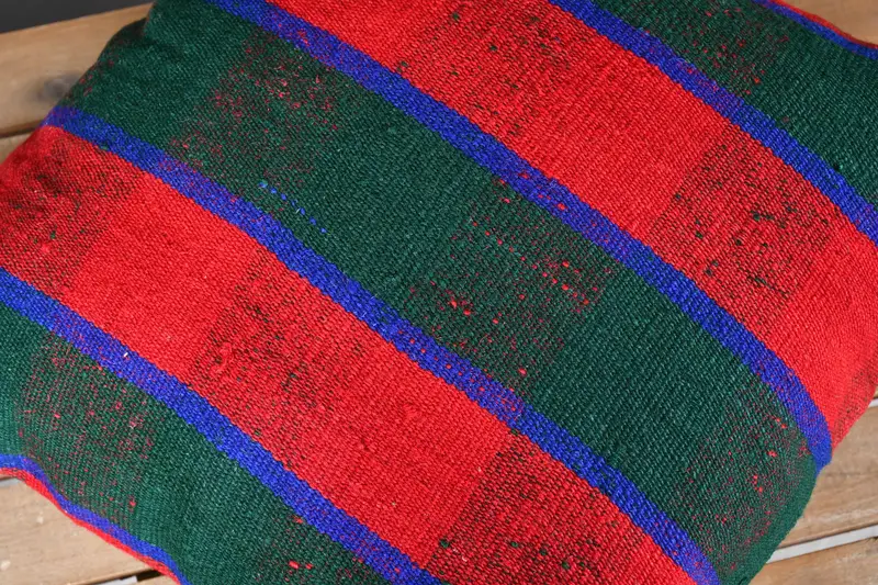 Handmade Rug Seat Pillow Cover, Turkish Corner Cushion Case, Boho Pillow, Pillow, Vintage Pillow, Kilim Cushion Sham, 18x18 Green Pillow - 4