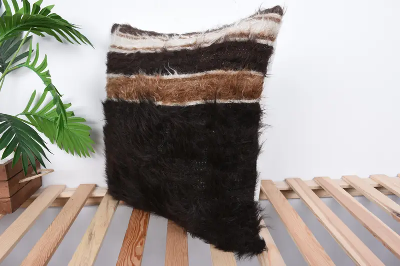 Home Decor Pillow, Pillow for Couch, Rustic Pillow Case, Turkish Kilim Pillow, Cushion Cover, 20x20 Brown Cushion Case, Southwestern Cushion - 5