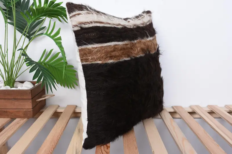 Home Decor Pillow, Pillow for Couch, Rustic Pillow Case, Turkish Kilim Pillow, Cushion Cover, 20x20 Brown Cushion Case, Southwestern Cushion - 4