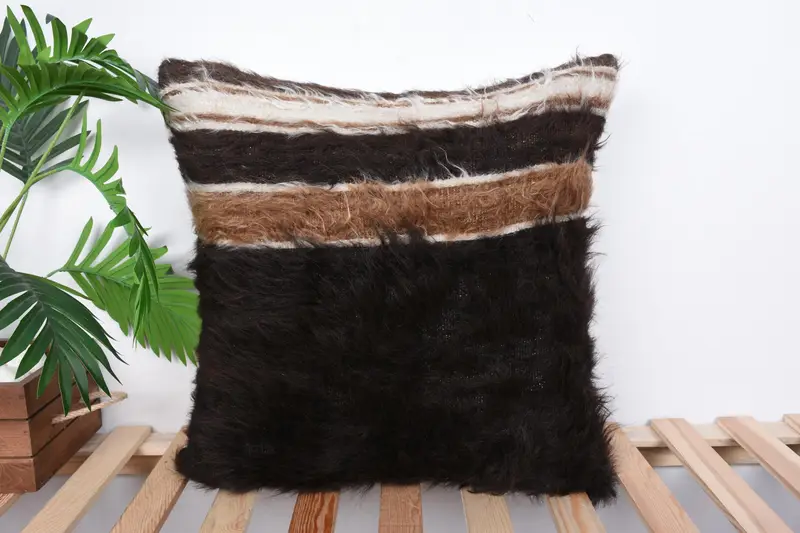 Home Decor Pillow, Pillow for Couch, Rustic Pillow Case, Turkish Kilim Pillow, Cushion Cover, 20x20 Brown Cushion Case, Southwestern Cushion - 1
