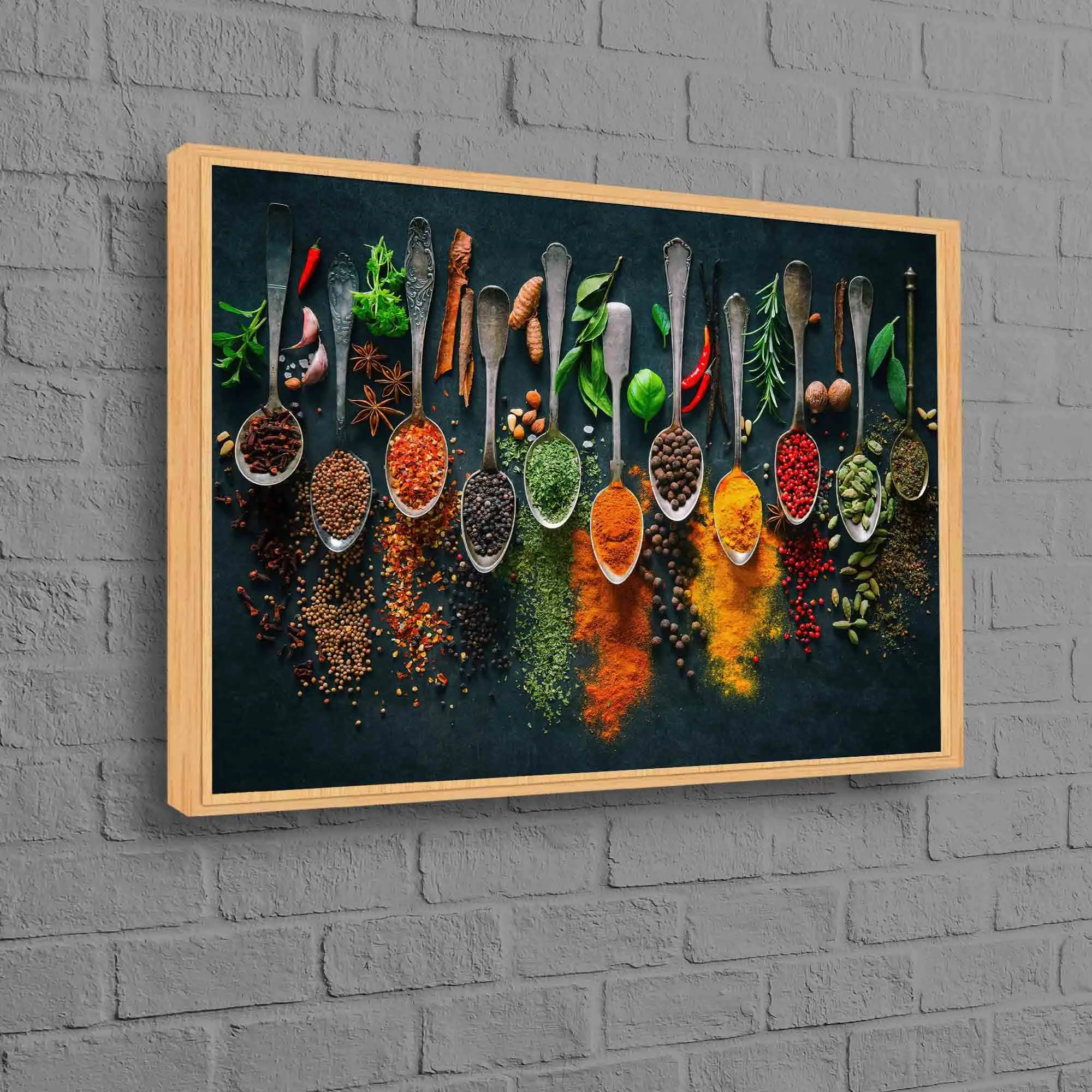 Elegant Spices Canvas: Vibrant Indian Spices Dining Room Decor - 1