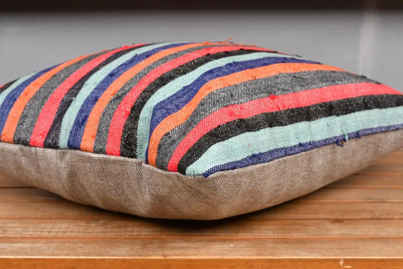 Interior Designer Pillow, 18x18 Orange Pillow Cover, Pillow Sham, Kilim Pillow Cover, Ethnical Kilim Rug Pillow, Yoga Cushion Case - 4