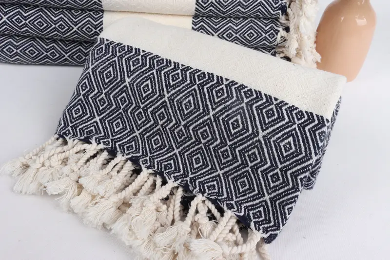 68x38 Cotton Diamond Towel, Personalized Beach Towel, Wedding Hand Made Gift, Bachelorette Party Favor, Quick-Dry Beach Towel, Home Decor Gifts - 4