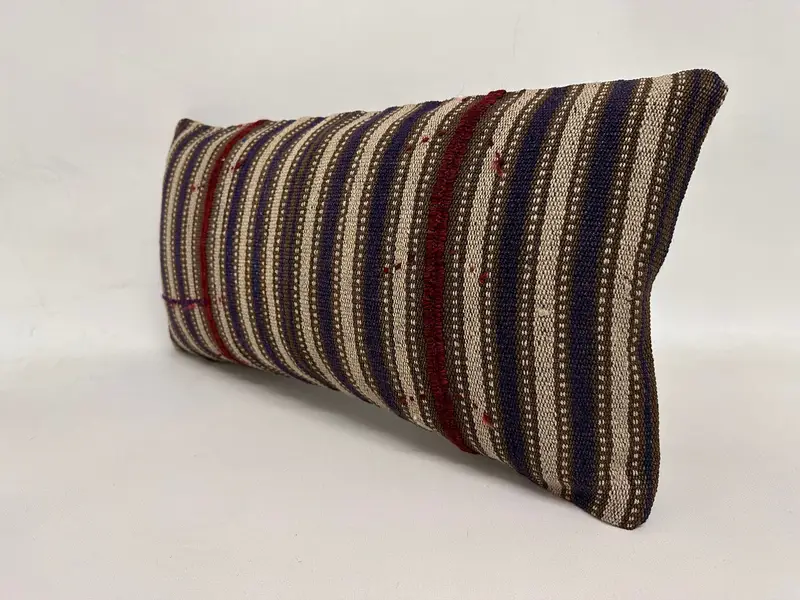 Southwestern Pillow Sham, Vintage Pillow, Gift Pillow, Pillow Cover, Vintage Kilim Throw Pillow, 12x24 Blue Pillow Case, Aztec Pillow Case - 3