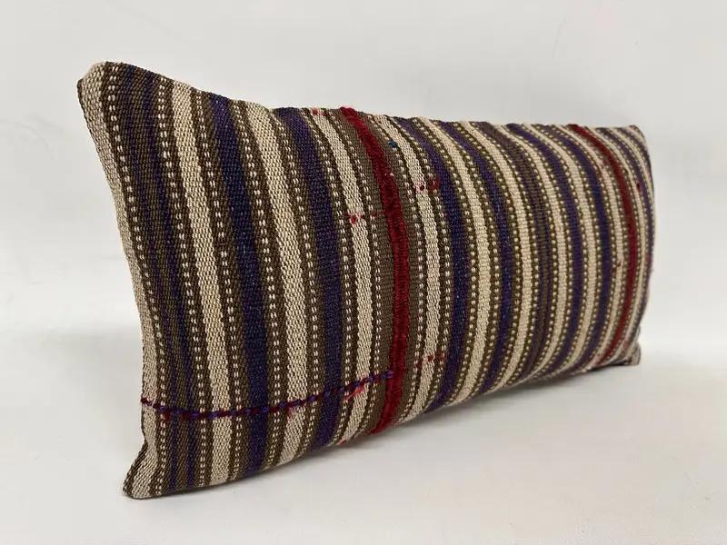Southwestern Pillow Sham, Vintage Pillow, Gift Pillow, Pillow Cover, Vintage Kilim Throw Pillow, 12x24 Blue Pillow Case, Aztec Pillow Case - 4