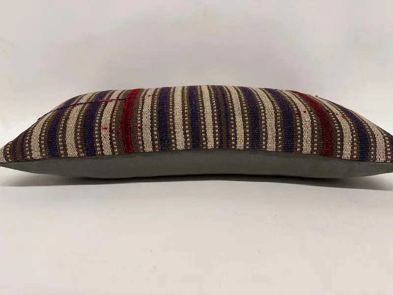 Southwestern Pillow Sham, Vintage Pillow, Gift Pillow, Pillow Cover, Vintage Kilim Throw Pillow, 12x24 Blue Pillow Case, Aztec Pillow Case - 5