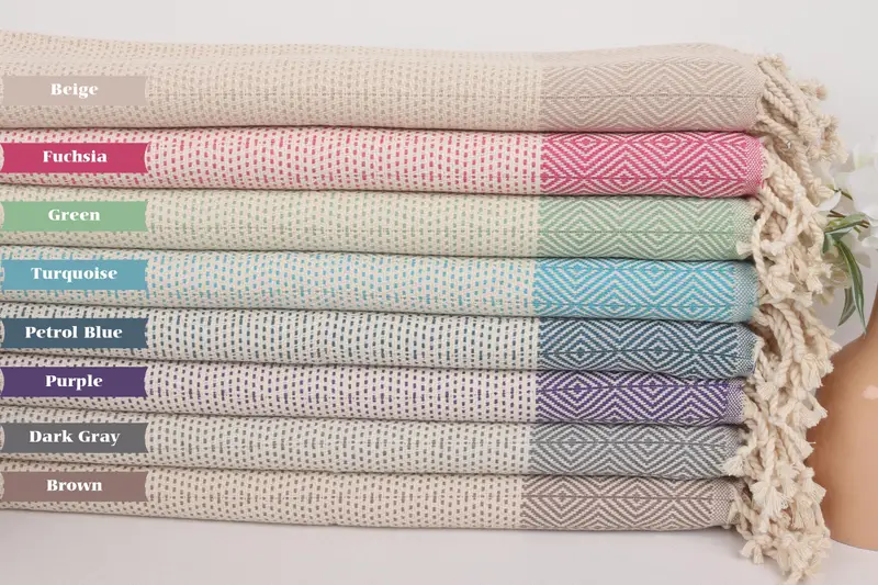 36x18 Cotton Diamond Towel, Custom Turkish Towel, Wedding Gift, Wedding Gift For Bride, Monogram Hand Towel, Bridal Shower Gift, Bathroom Towels - 1