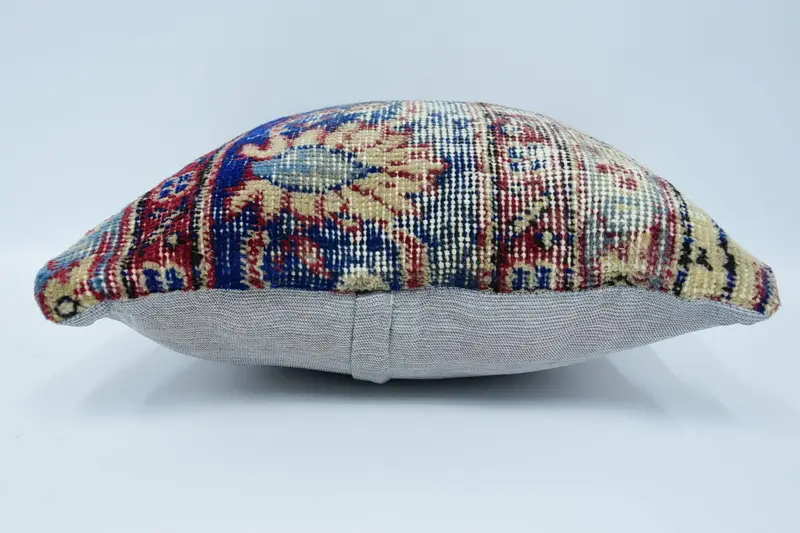 Neutral Throw Pillow Cover, Turkish Pillow, Cushion Case, Ottoman Pillow Sham, 16x16 Blue Pillow, Turkish Kilim Pillow, Pillow for Sofa - 5