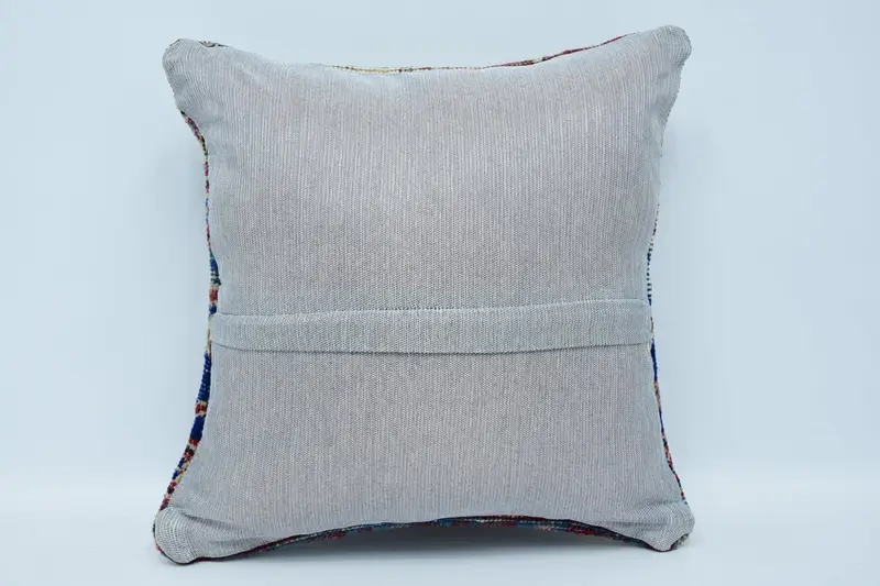 Neutral Throw Pillow Cover, Turkish Pillow, Cushion Case, Ottoman Pillow Sham, 16x16 Blue Pillow, Turkish Kilim Pillow, Pillow for Sofa - 6