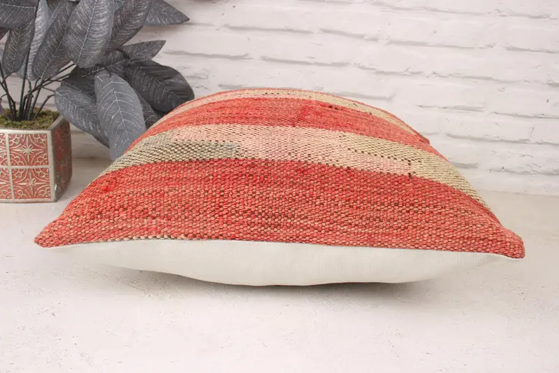 Ikat Pillow, Interior Designer Pillow, Throw Kilim Pillow, Pillow Sham, 18x18 Red Pillow Case, Kilim Pillow Cover, Christmas Pillow - 5