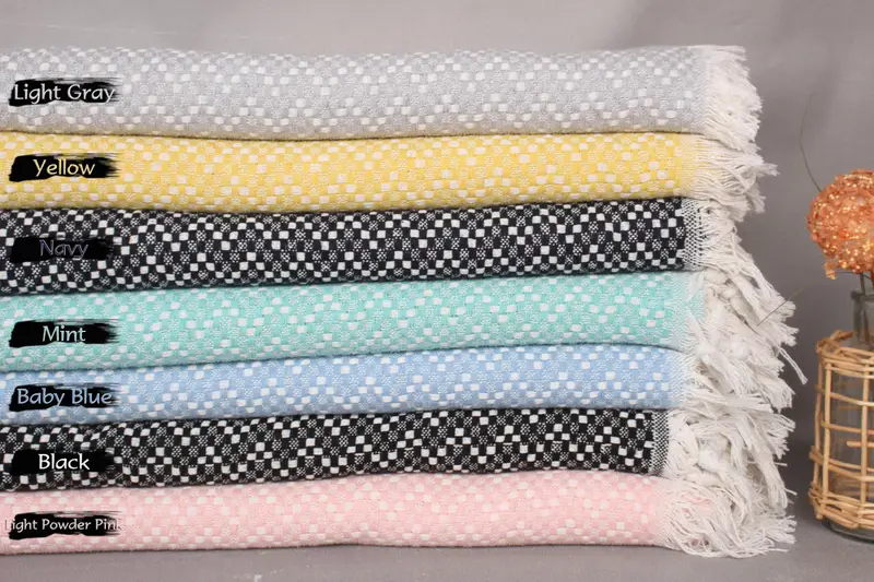 Best Friend Gift, Turkish Blanket, Throw Blanket, Decorative Bedspread, Organic Throw, 76x68 Cotton Herringbone Towel, Bachelorette Party Favors - 1