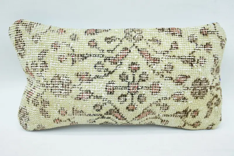 8x16 Beige Pillow Case, Ikat Cushion Case, Handmade Kilim Cushion, Turkish Kilim Pillow, Cushion Case, Christmas Cushion, Vintage Kilim Pillow - 1