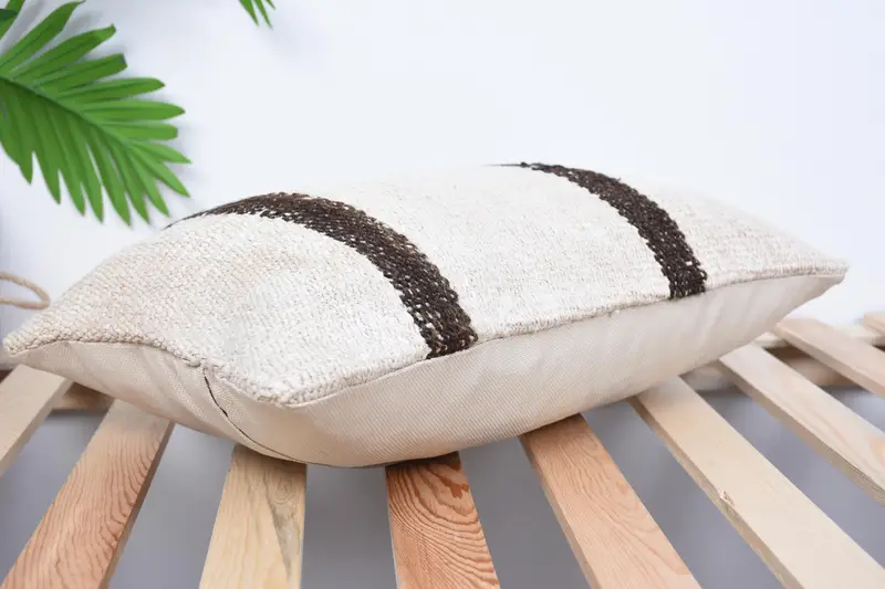 Home Decor Pillow, Shabby Chic Pillow, Vintage Kilim Pillow, Cushion Case, Armchair Cushion Case, 12x20 Beige Pillow, Kilim Cushion Sham - 6