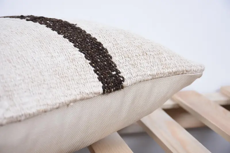 Home Decor Pillow, Shabby Chic Pillow, Vintage Kilim Pillow, Cushion Case, Armchair Cushion Case, 12x20 Beige Pillow, Kilim Cushion Sham - 7