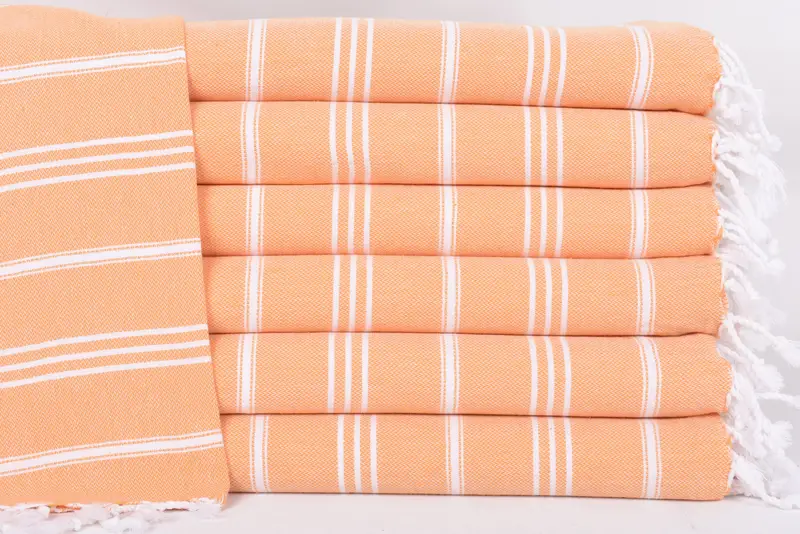 Bachelorette Party Dish Towel Light Orange Striped, 40x24 Inches