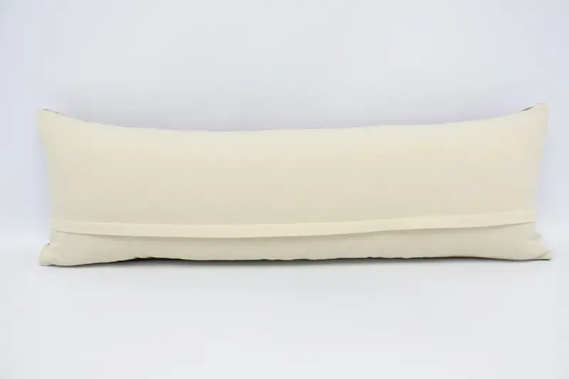 Knitted Pillow Sham, 16x48 Brown Pillow, Kilim Pillow, Vintage Kilim Throw Pillow, Pillow Sham, Pillow for Couch, Boho Throw Pillow Case - 6