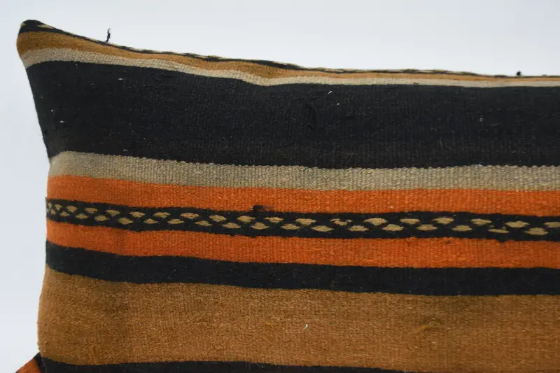 Knitted Pillow Sham, 16x48 Brown Pillow, Kilim Pillow, Vintage Kilim Throw Pillow, Pillow Sham, Pillow for Couch, Boho Throw Pillow Case - 2