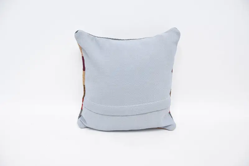 Throw Kilim Pillow, 12x12 Blue Cushion, Pillow Cover, Ethnic Cushion, Pillow for Sofa, Sofa Pillow, Pet Cushion Cover, Boho Pillow - 6