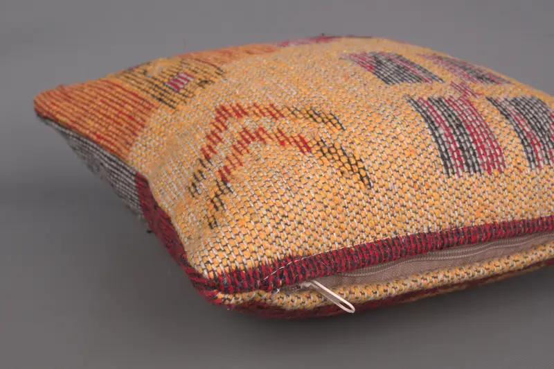 Gift Pillow, Turkish Pillow, Cushion Case, 12x12 Orange Cushion Case, Kilim Pillow, Comfy Throw Cushion, Authentic Cushion - 6